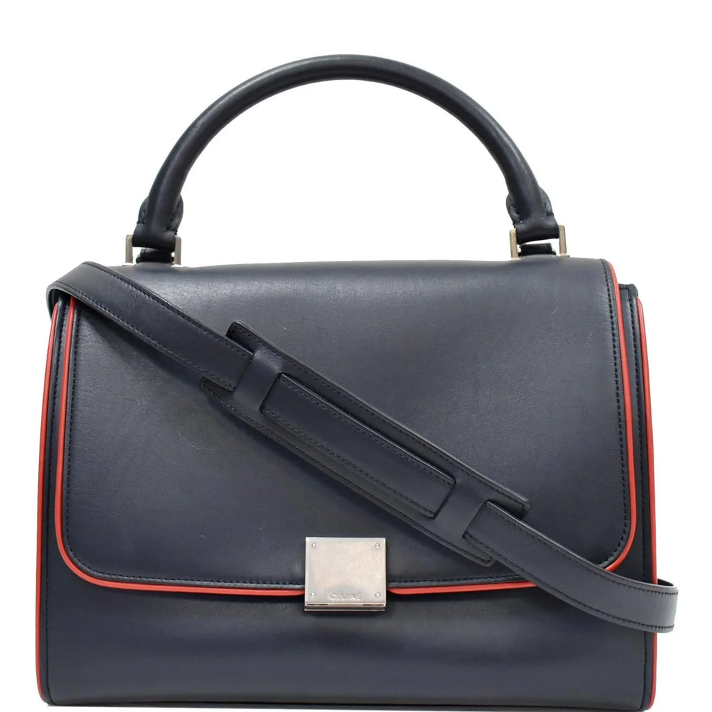 Pre-owned  Trapeze Small 2way Leather Tote Shoulder Bag Blue