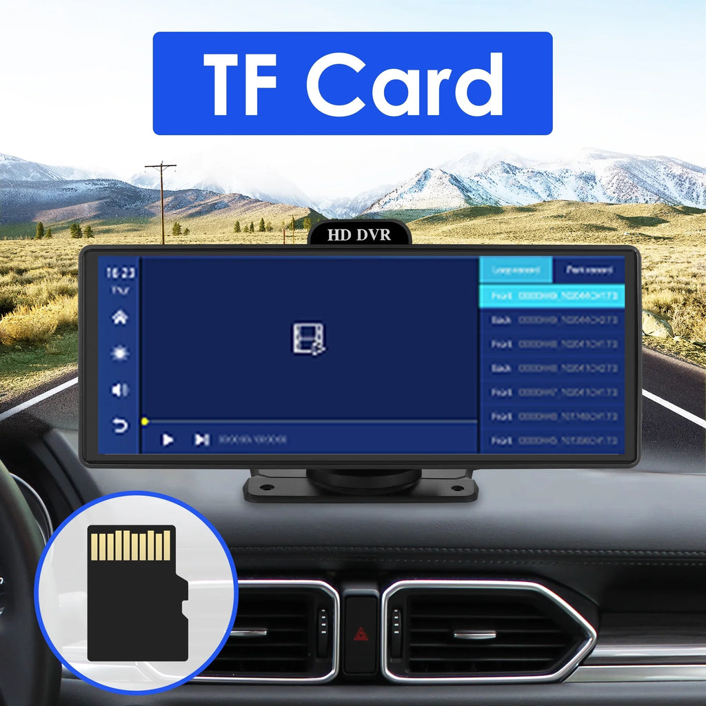 Wireless Apple Carplay Android Auto Bluetooth Portable 9.26" Touchscreen Car Stereo With 128G  Card, 4K Dash Cam And Backup Camera, Car Radio Head Unit  Navigation