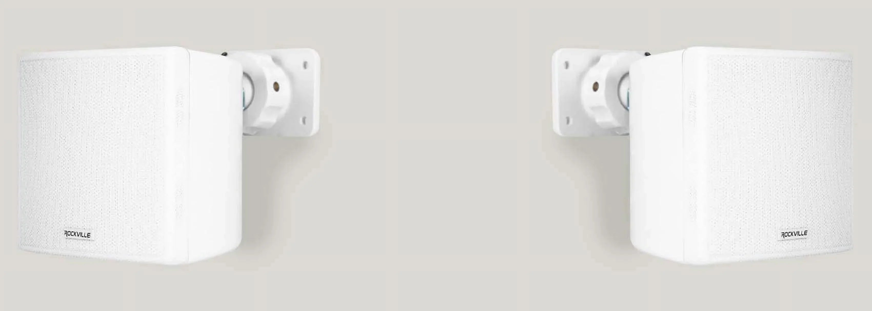 4 Rockville Cube 70v White 3.5" Commercial Swivel Wall Mount Restaurant Speakers