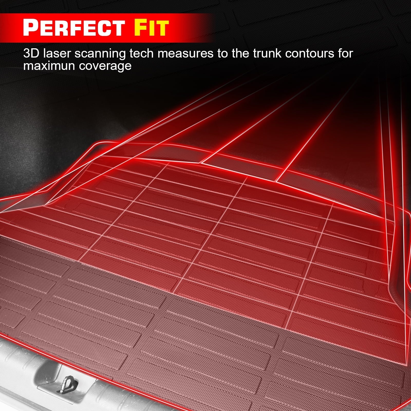 Ikon Motorsports Trunk Mat Compatible With 2023-2024 Honda -V, Black 3D Molded Car Rear Carpets Liner Protection  Thermo Plastic Elastomer All Weather Boot Tray Cover Protector Pad