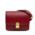 Pre-Owned Authenticated Celine Small Classic Box Calf Leather Red Crossbody Bag Unisex (Good)