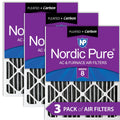 Nordic Pure 16x25x2 Furnace Air Filters  8 Pleated Plus Carbon 3 Pack