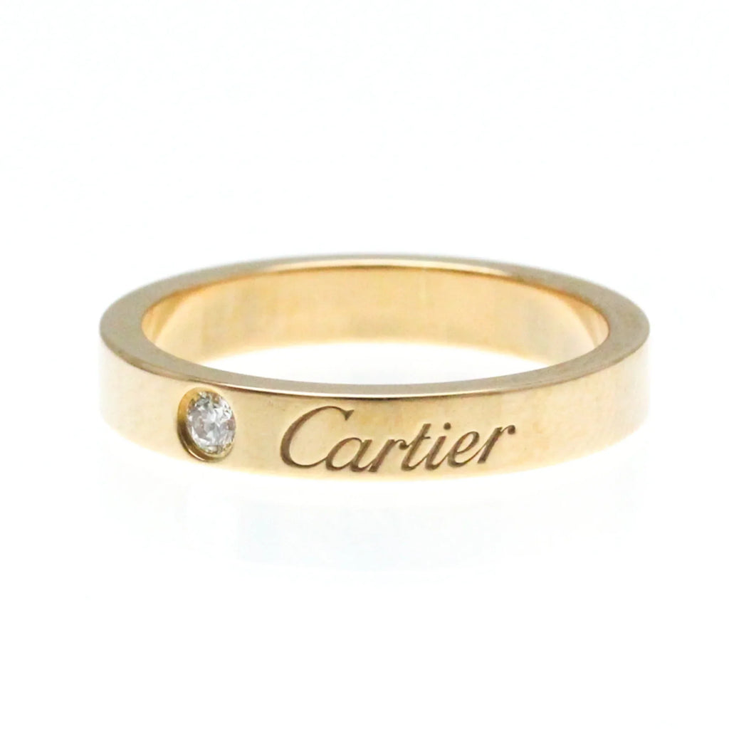 Pre-Owned Cartier Engraved Ring Pink Gold (18K) Fashion Diamond Band Ring Pink Gold (Good)