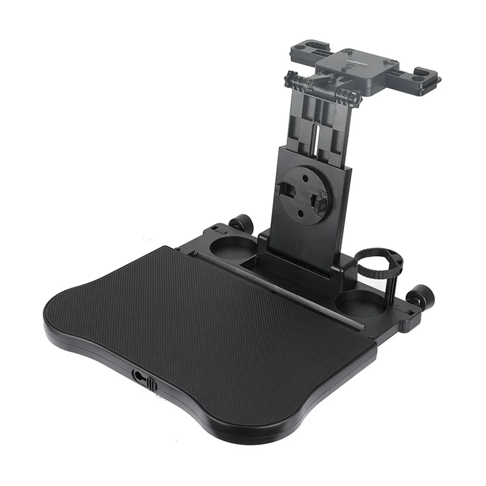 Aibecy Adjustable Car Seat Travel Table Multifunctional Foldable Car Back Seat Food Tray, Car Table with Phone Holder for Working, Writing, Eating Black