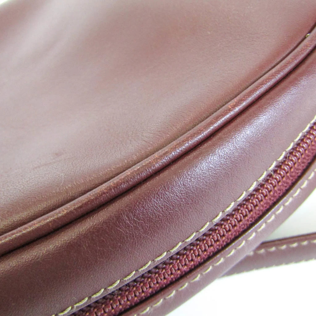 Pre-Owned Cartier Must Women's Leather Shoulder Bag Bordeaux (Good)