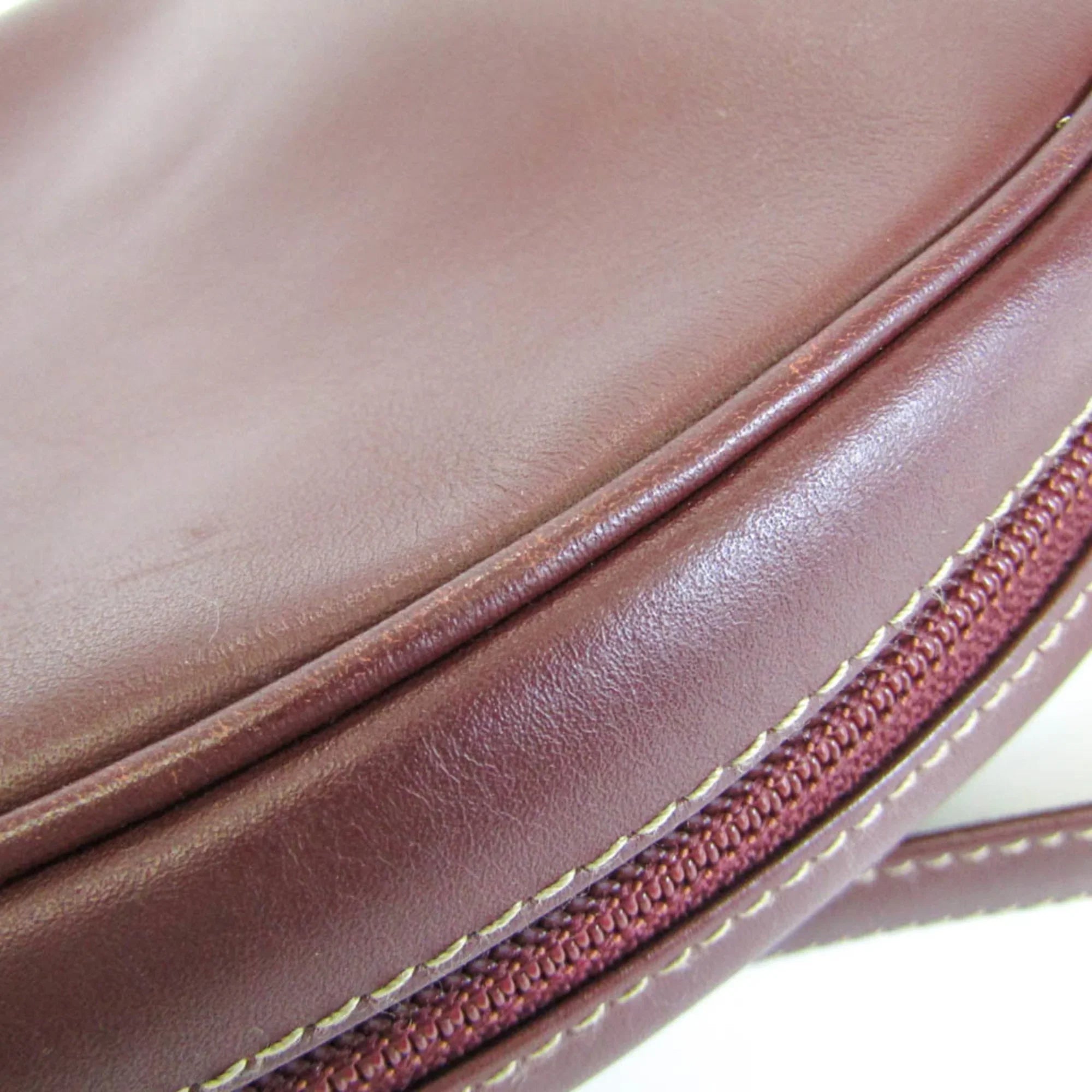 Pre-Owned Cartier Must Women's Leather Shoulder Bag Bordeaux (Good)