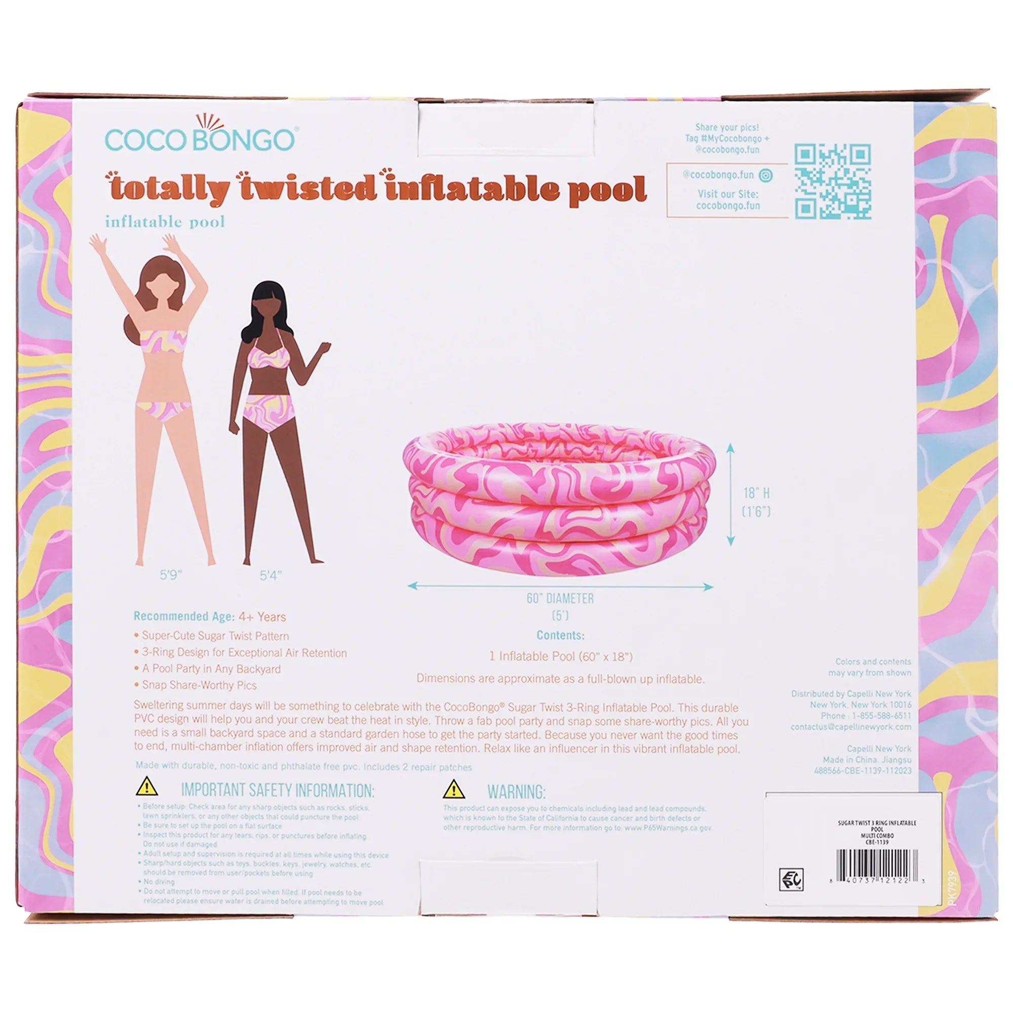 Cocobongo Totally Twisted 3 Ring Inflatable Pool