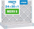 Pleated Air Filter, 23 1/2" x 29 1/2" x 3/4", Box of