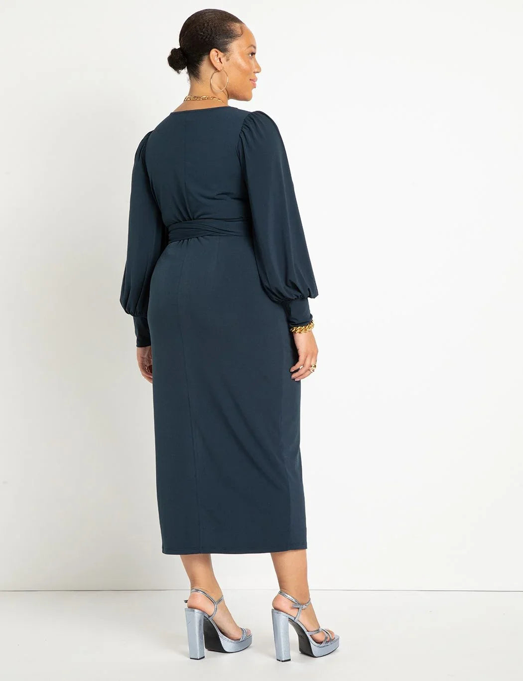 Women's Plus Size Cross Front Midi Dress - 18, Carbon
