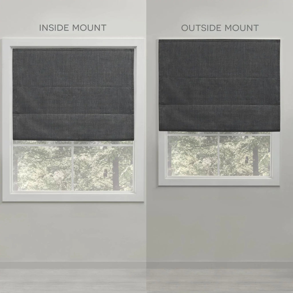 Exclusive Home Ricardo Total Blackout Roman Shade, 34"x64", Grey