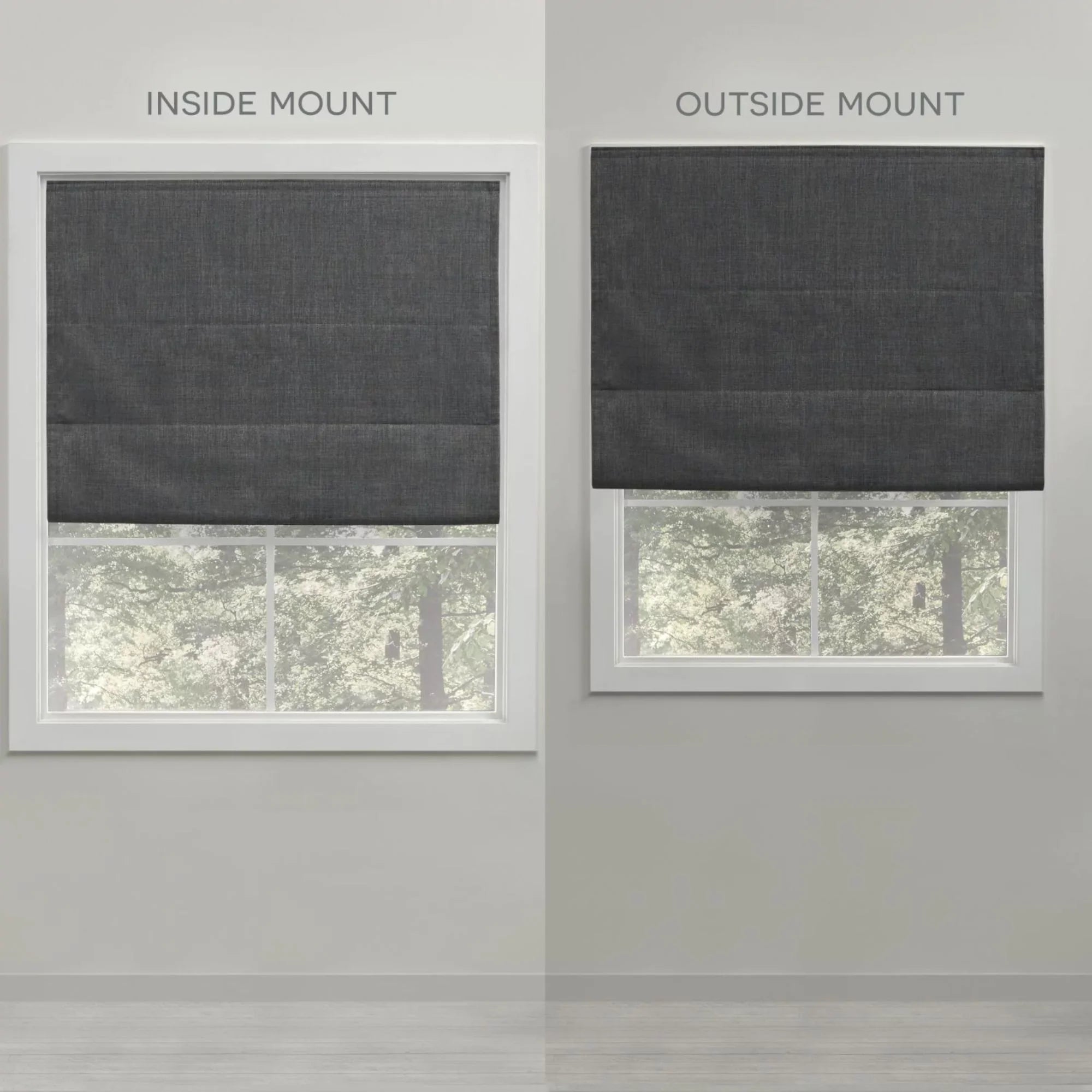 Exclusive Home Ricardo Total Blackout Roman Shade, 34"x64", Grey