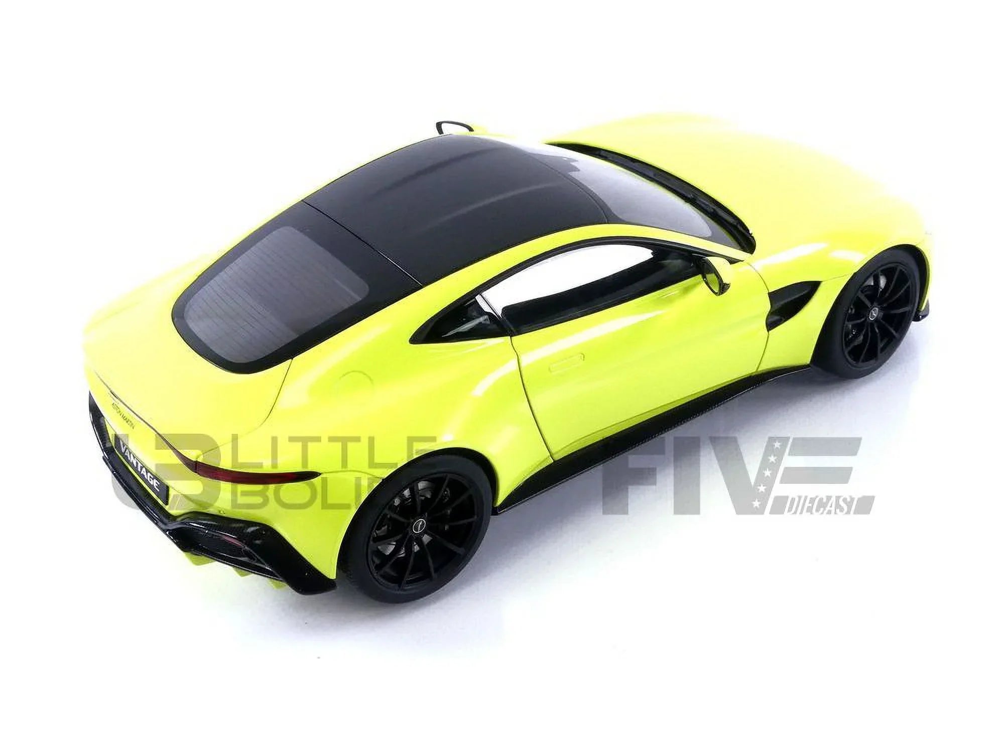 2019 Aston Martin Vantage  (Right Hand Drive) Lime Essence Green with Carbon Top 1/18 Model Car by Autoart