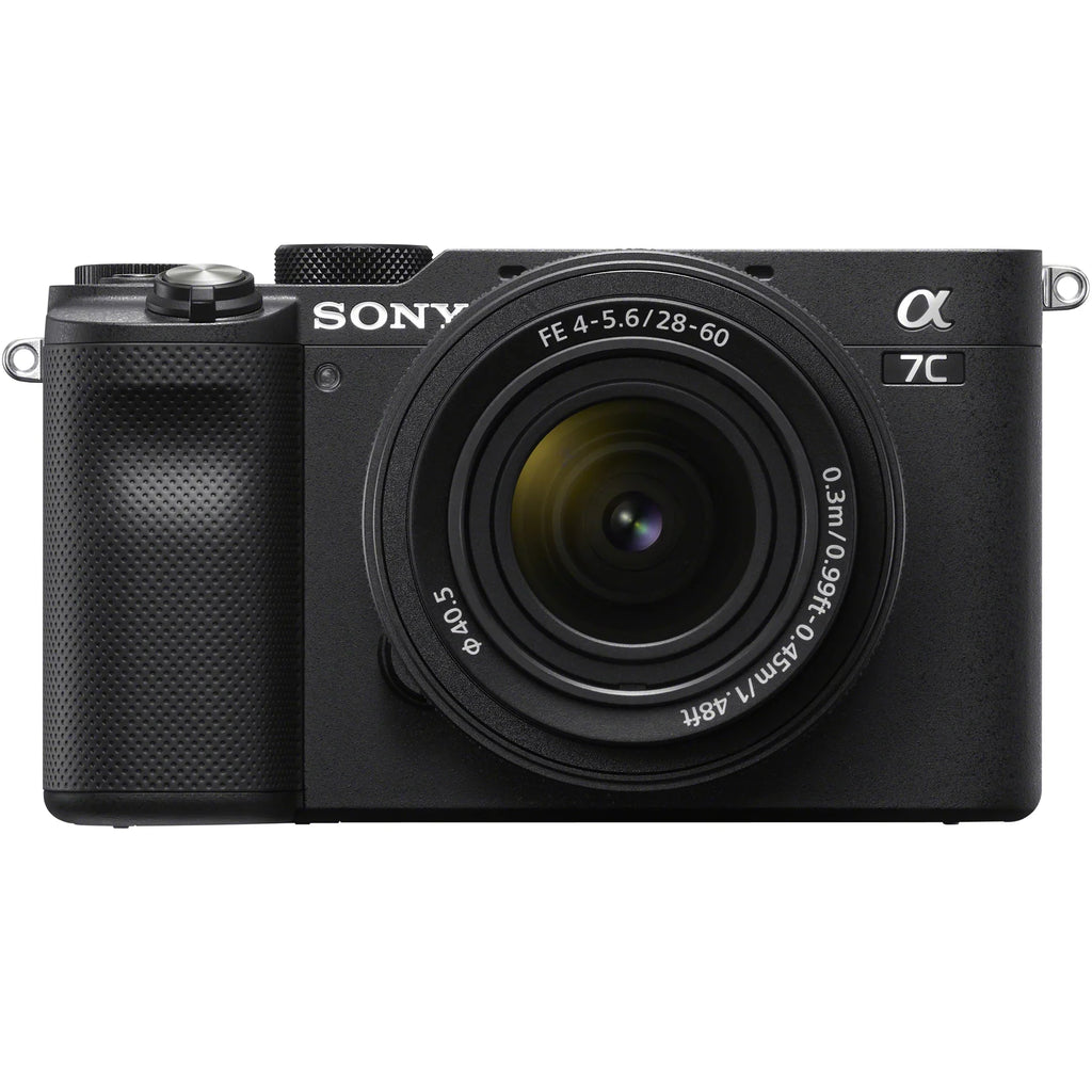 Sony a7C Mirrorless Full Frame Camera Body with 28-60mm F4-5.6 Lens Black ILCE7CL/B Bundle + Vlogger Kit ACCVC1: -VPT2BT Shooting Grip w. Wireless Remote + 2x Battery + Deco Gear Bag & Accessories