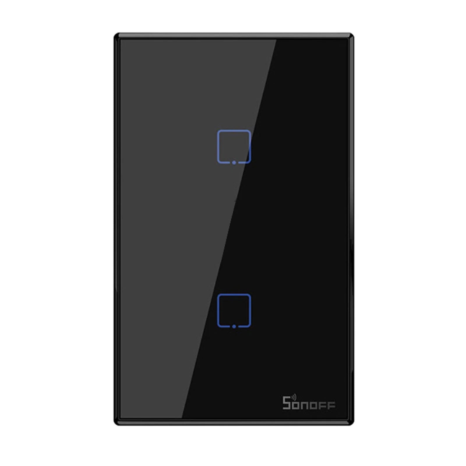 T3US2C- 2 Gang Smart WiFi Wall Light Switch 433Mhz  Remote Control /Touch Control Timer  Standard Panel Smart Switch Compatible with Google Home/Nest & Alexa