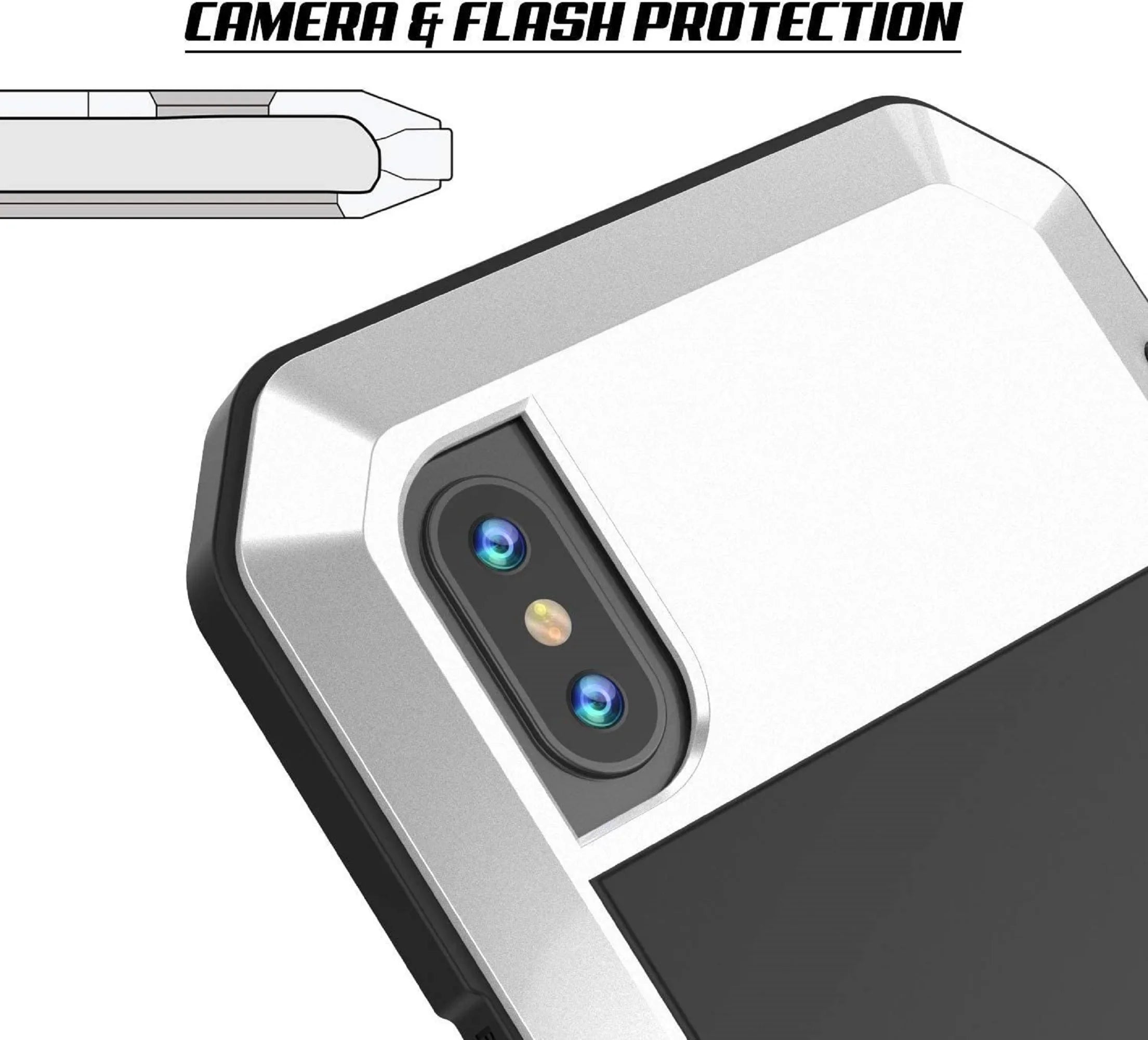 Gorilla Glass Aluminum Metal iPhone 7 Plus Case (Black) Heavy Duty Military Grade Shockproof and Scratch Resistant Protection, Rugged Outdoor Travel