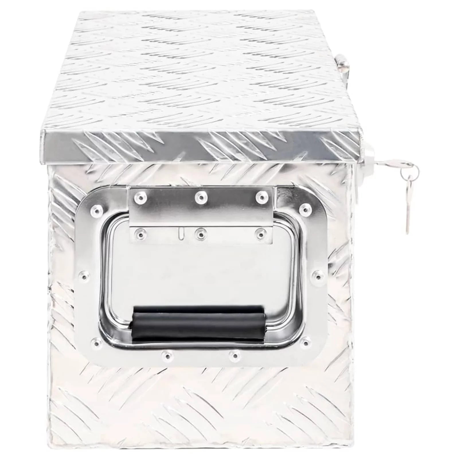 Anself Aluminum Tool Box Truck Toolbox Lockable Underbody Organizer Storage Case Trailer Box Silver for Vehicle, Garage, Camping Trip 23.6 x 9.3 x 9.1 Inches (L x W x H)