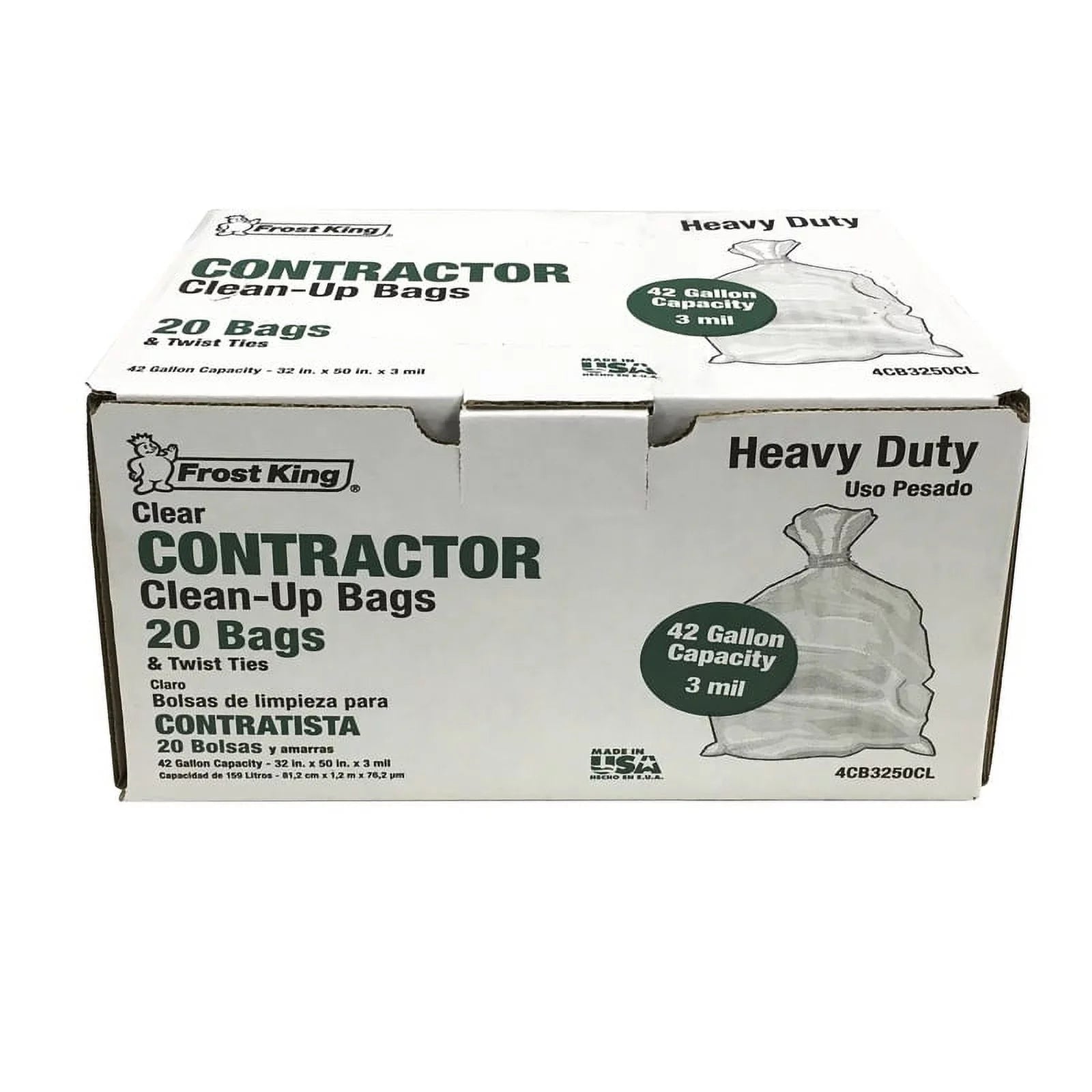Frost King 4Cb325Cl 42 Gal Contractor Bags Twist Tie 2 pc