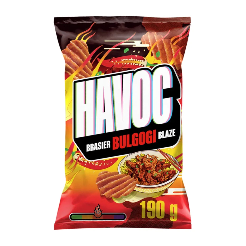 Havoc Brasier Bulgogi Blaze Chips, Korean  with Ginger & Garlic, 190g/6.6 oz. Bag