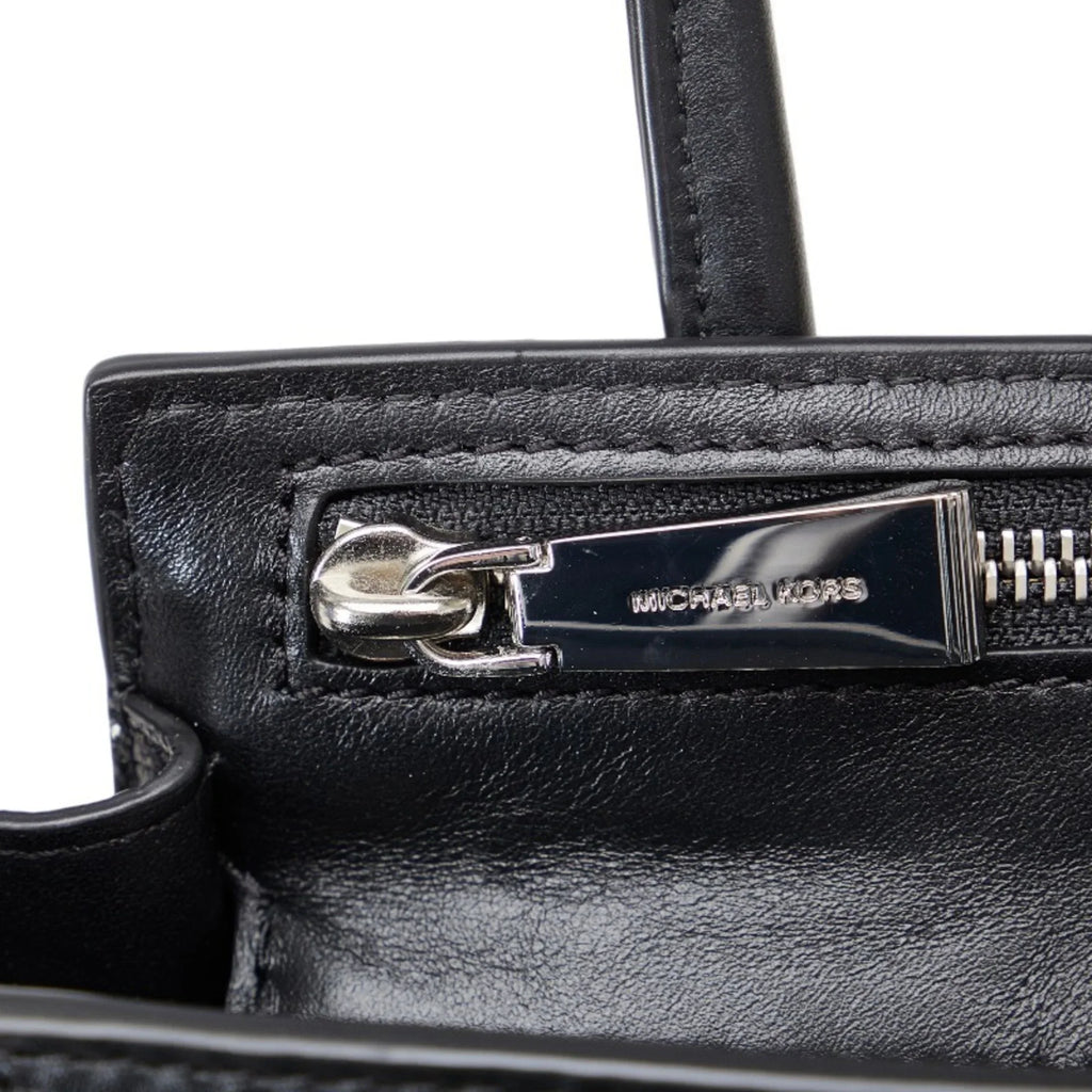 Pre-Owned Michael Kors Mercer Studio Woven Handbag Shoulder Bag Black Leather Patent Women's (Good)