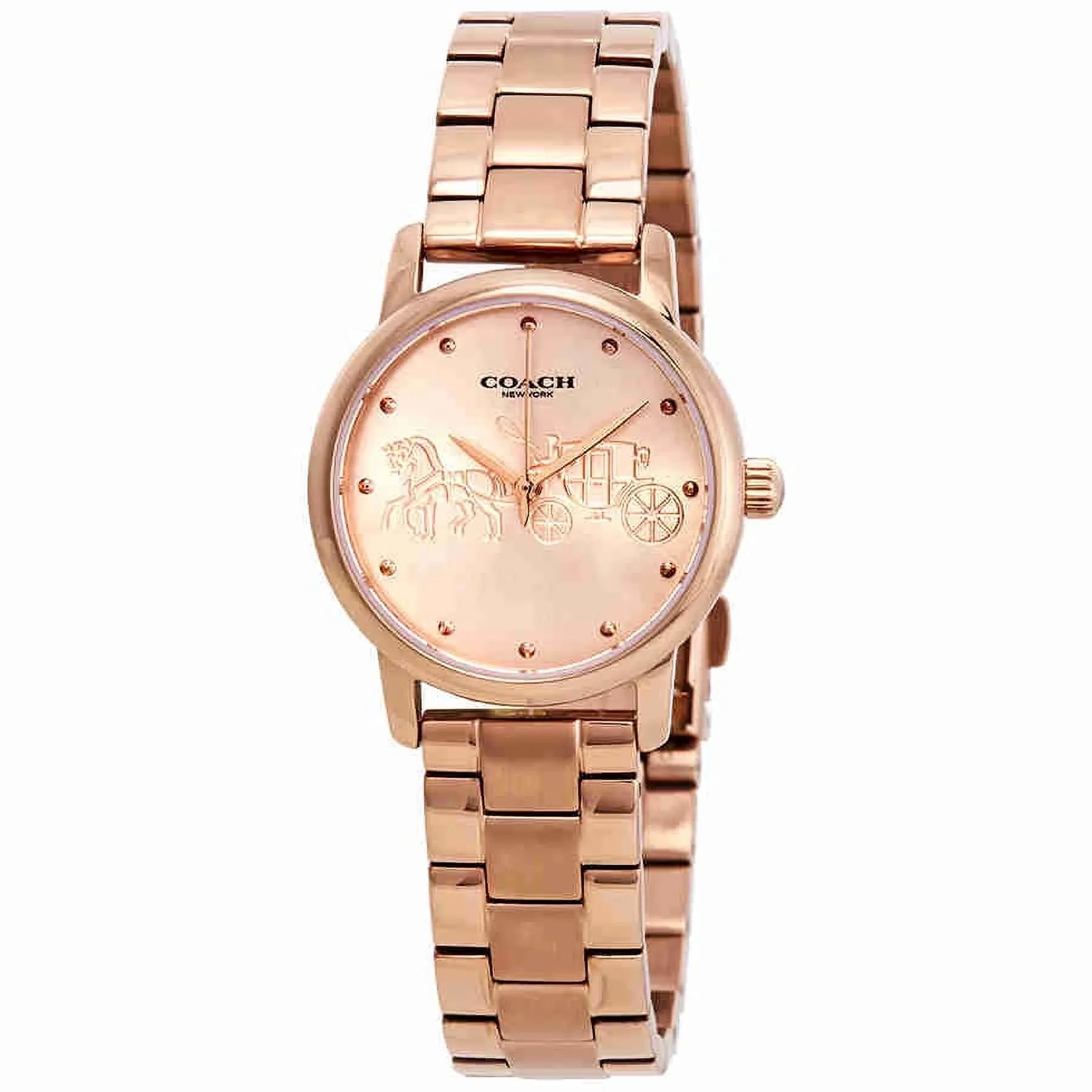 Coach Grand Rose Dial Rose Gold-tone Ladies Watch 14502977