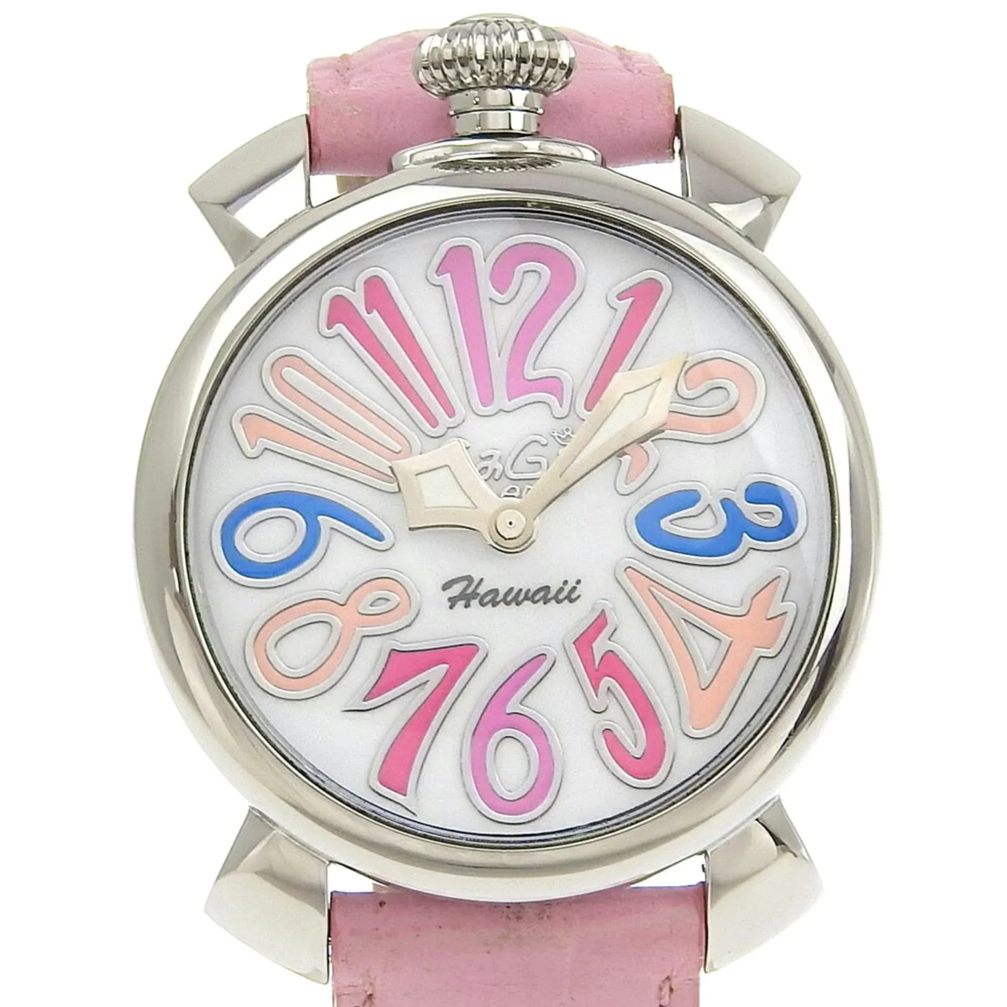 Pre-Owned Gaga Milano Manuale Watch 5020 Stainless Steel Quartz Analog Display White Dial Men's I220823012 (Good)