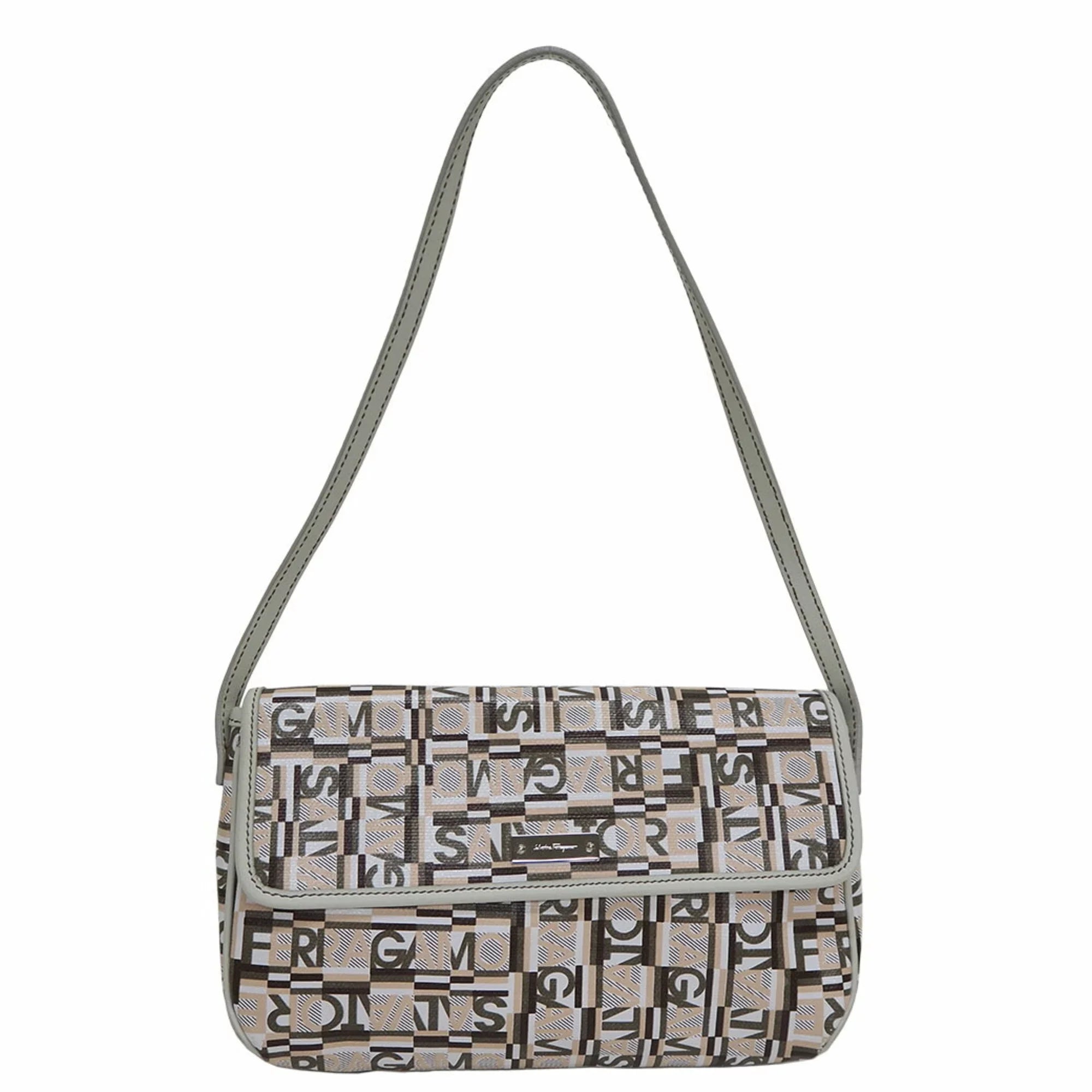 Pre-Owned Salvatore Ferragamo ,Leather Shoulder Bag Beige (Good)