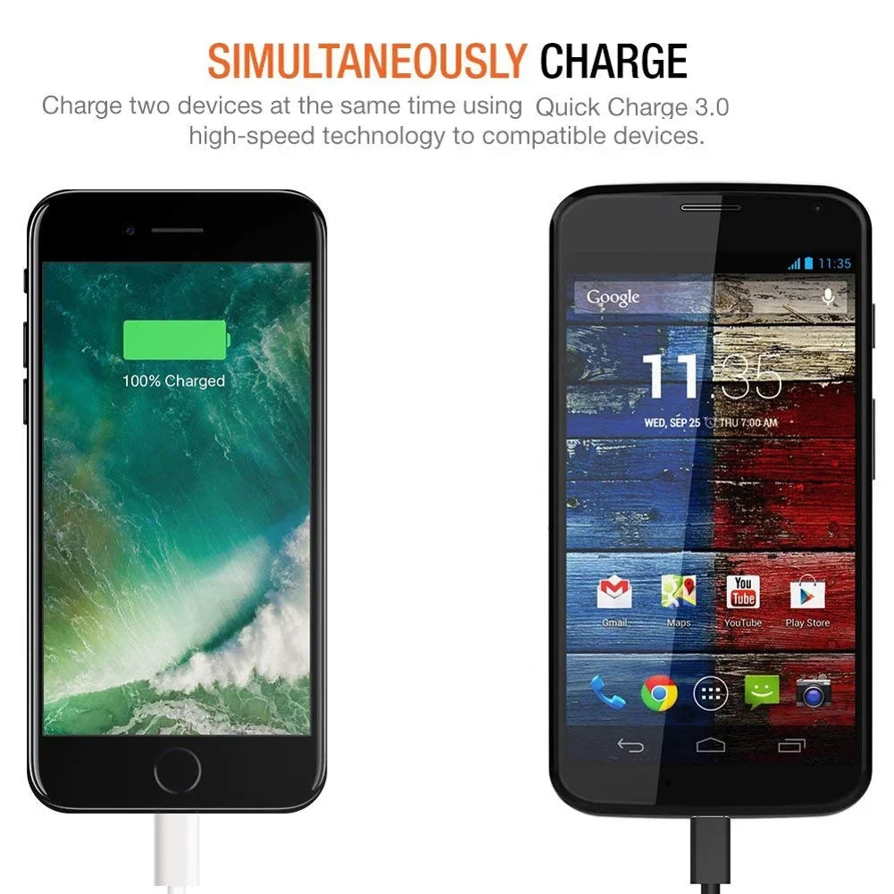 36W Quick Home Charger w MicroUSB 10ft  Cable E7Y for Coolpad Illumina, Defiant,  Plus - Doro PhoneEasy 626, Doro 824 SmartEasy -  One M9 A9, Desire  626s 626 612 610 555 530 526