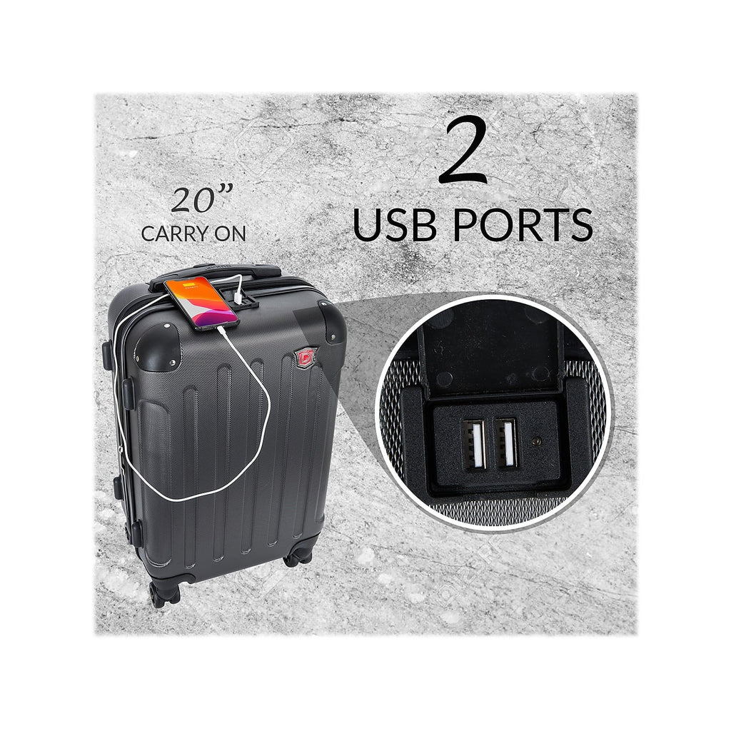 Intely 2-Piece Plastic Luggage Set Wine (DKINT0SM-)