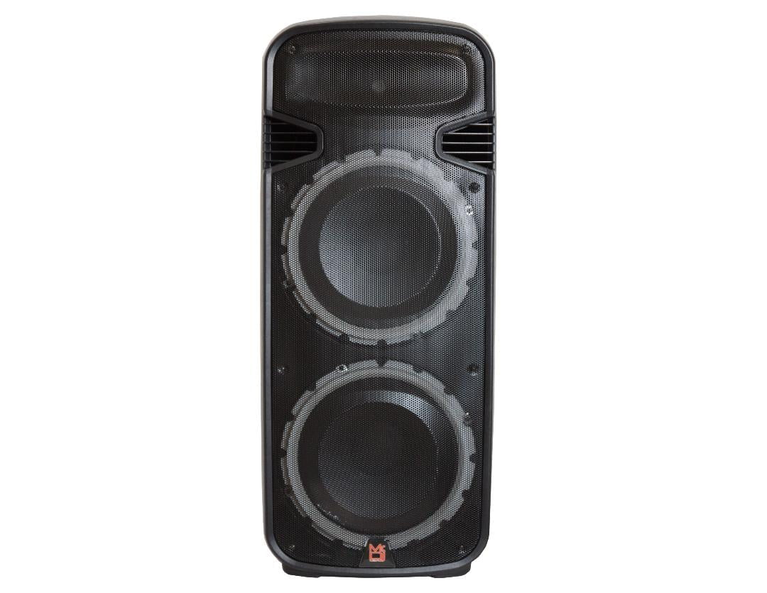 Mr Dj PSBAT6200 Dual 15-Inch 4000 Watt Max Power 3 Way Party Speaker with Built-In Bluetooth & Rechargeable Battery
