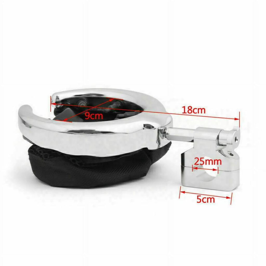 Universal Motorcycle Metal Drink Cup Holder for 1" Handlebar Chrome