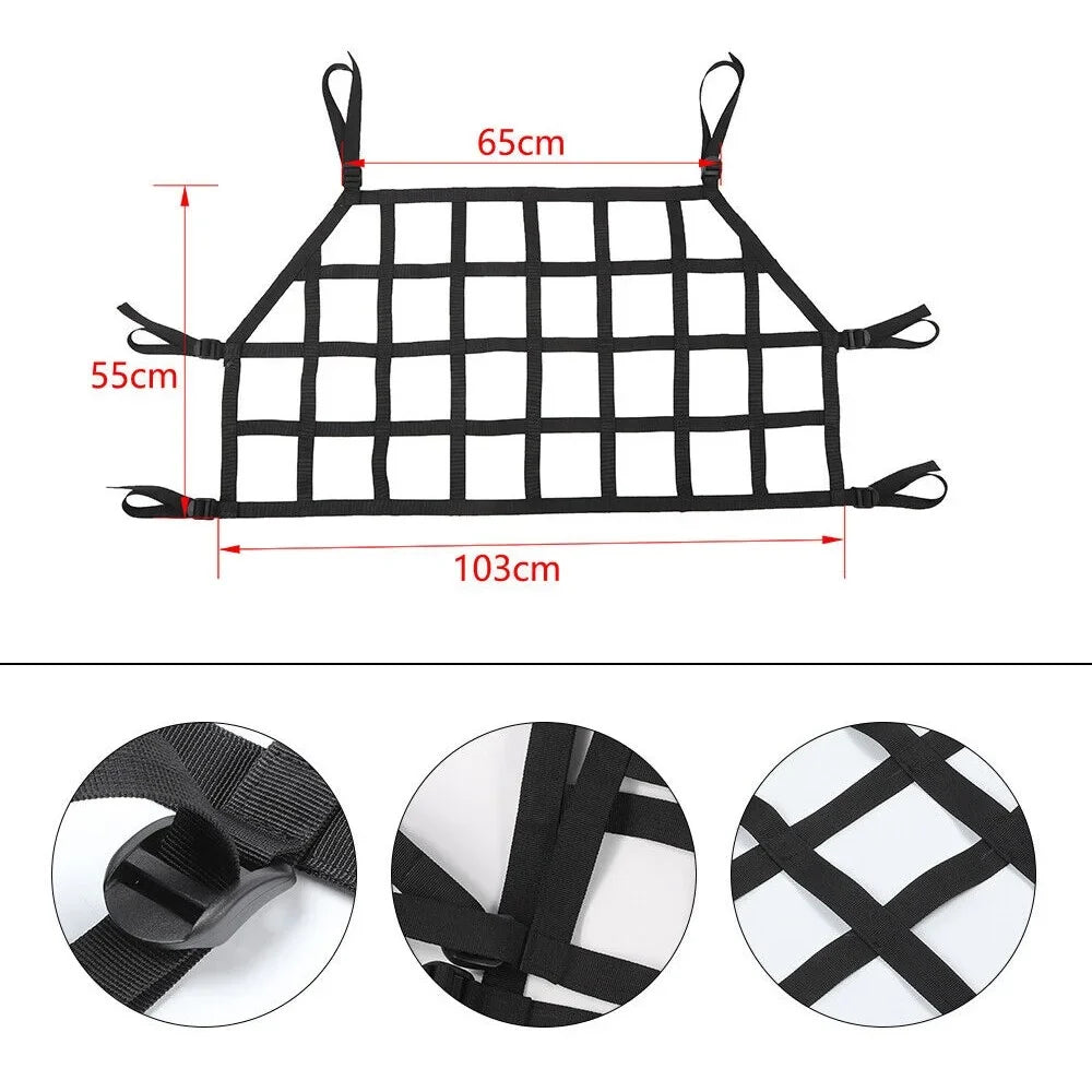 Teledu Rear Trunk Cargo Back Isolation Net Mesh Organizer + 4 Door