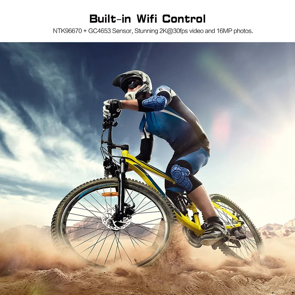 Camcorder Bike Camera 4K Action Sports Helmet Waterproof WiFi  for Head-mounted Adventure
