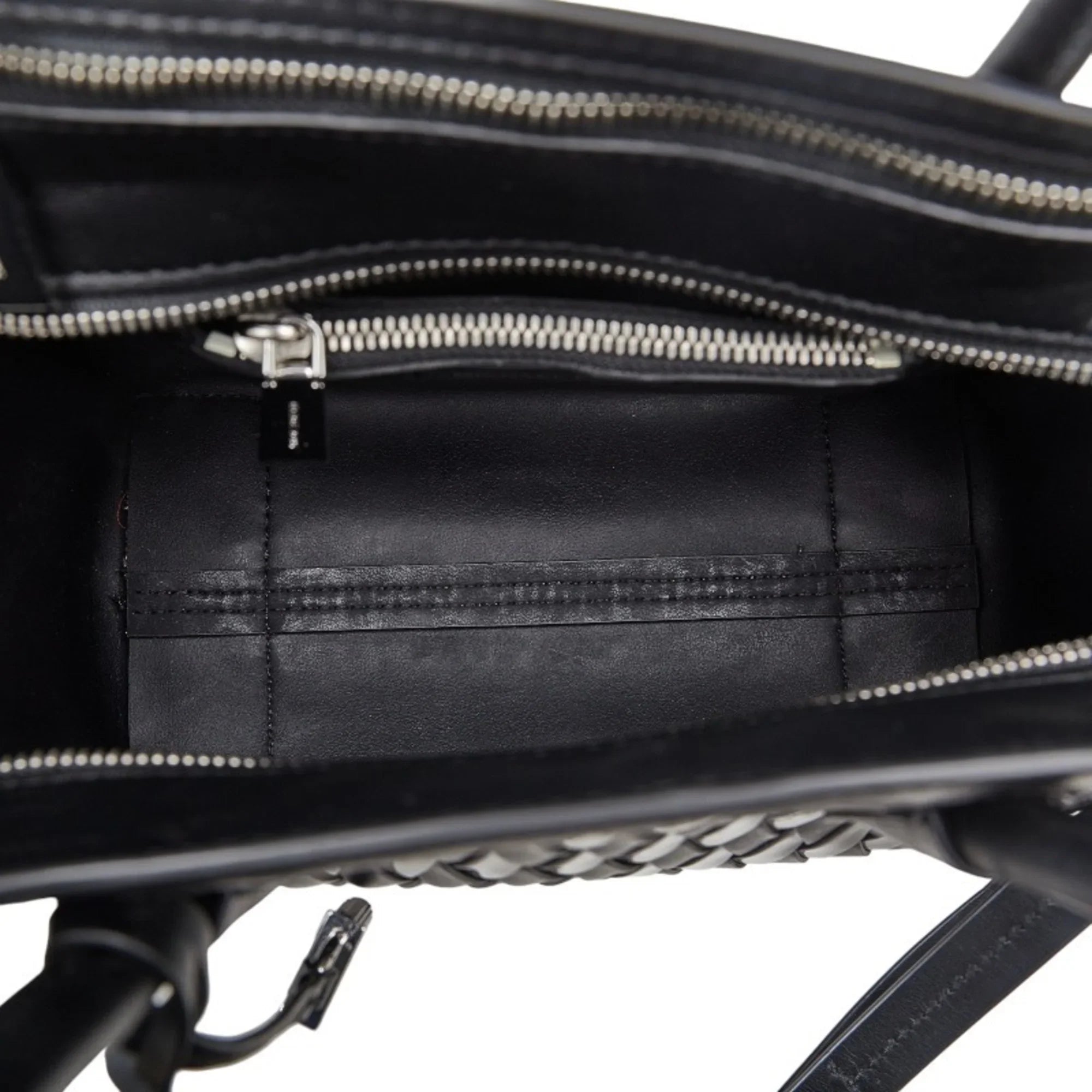 Pre-Owned Michael Kors Mercer Studio Woven Handbag Shoulder Bag Black Leather Patent Women's (Good)