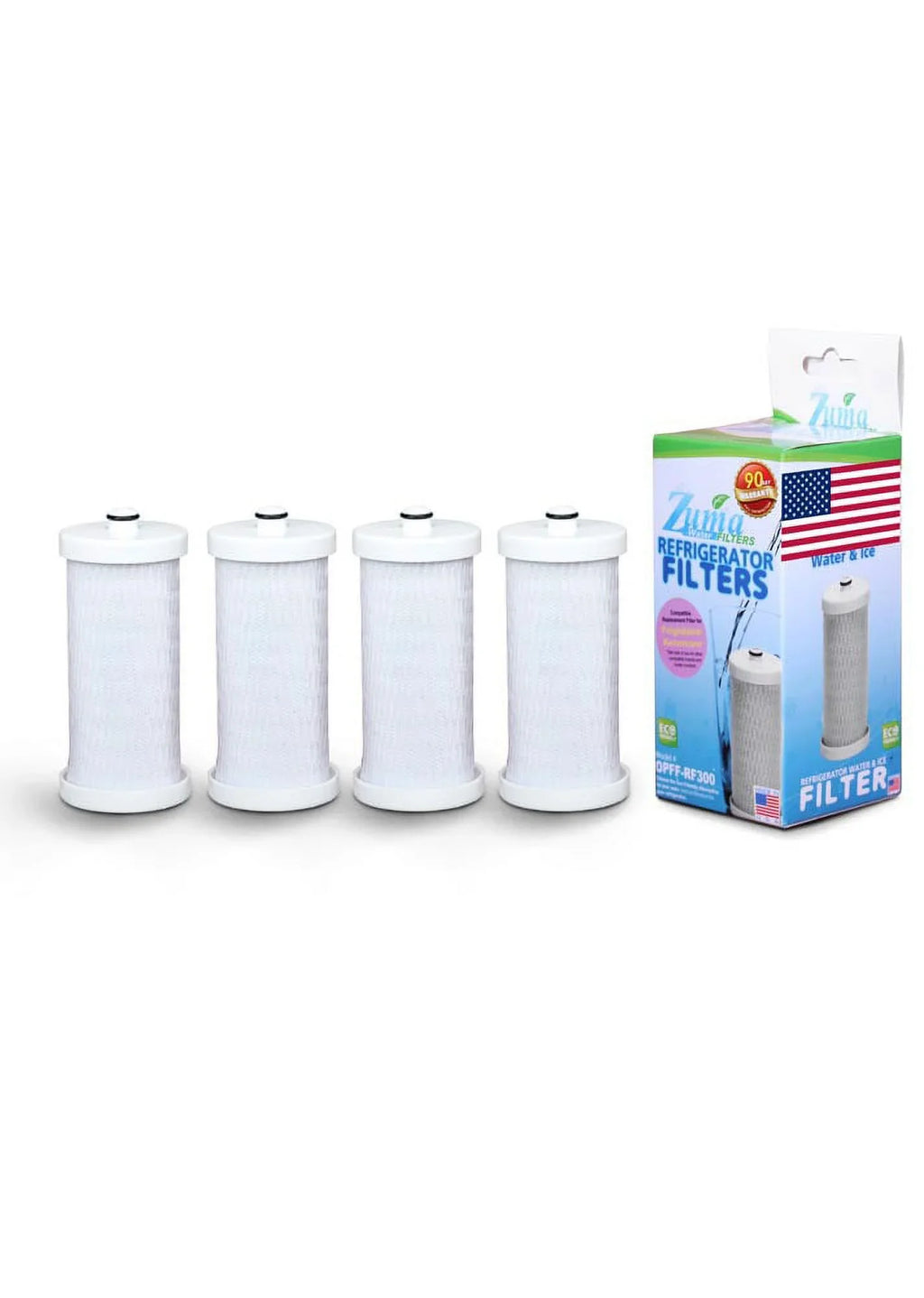 Brand , Water and Ice Filter , Model # -RF300 , Compatible with FRS23LH5DS3 - 4 Pack - Made in U.S.A.