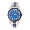 Watch on and Bust Down The Wrist with Lotta of The Whitest and Colorful Crysal Clear Flawless Baquettes! Newest Bling'ed Out Charles Raymond Timepiece - ST10377S Jet Blue