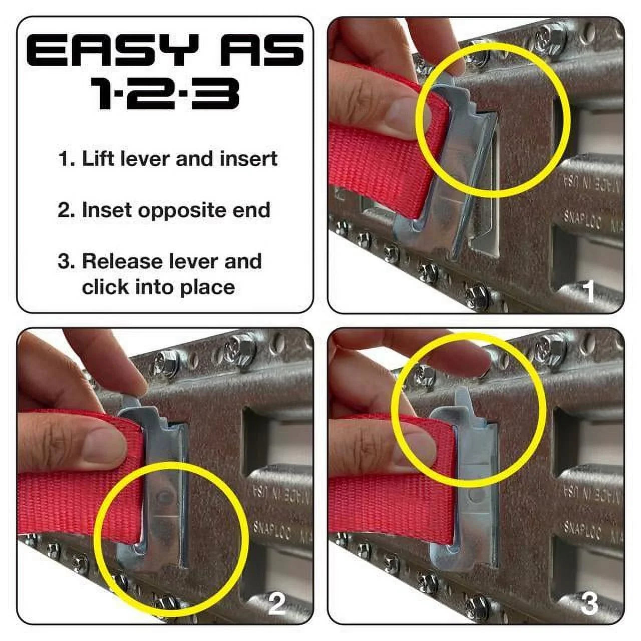 '- Fast-Track E-Track 32 Inch 4-Pack  Galvanized Steel Horizontal Vertical, Logistic Tie-Down for Pickups, Trucks, Trailers