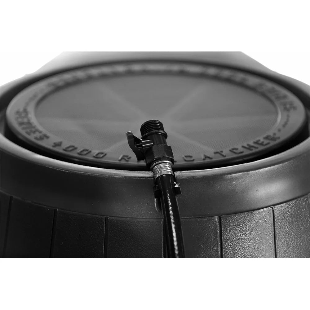 Outdoor 50-Gallon  Free Home Rain Water Barrel, Black (2 Pack)