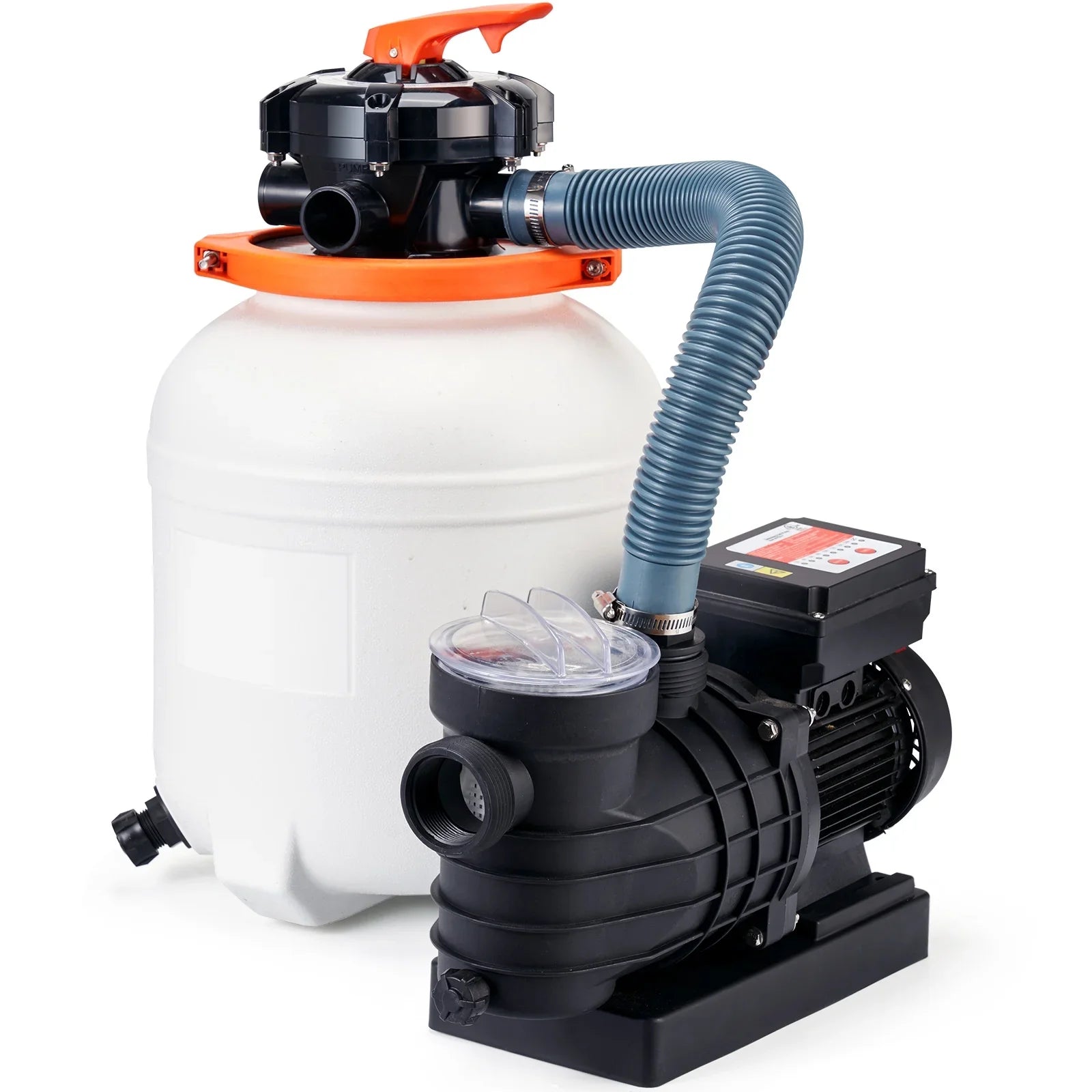12" 6-Way Valve Sand Filter Above Ground with 1/2HP Swimming Pool Pump 3000GPH Flow
