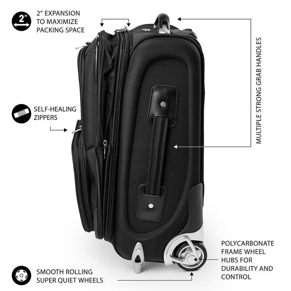 Black Cal Bears 21" Softside Rolling Carry-On Suitcase