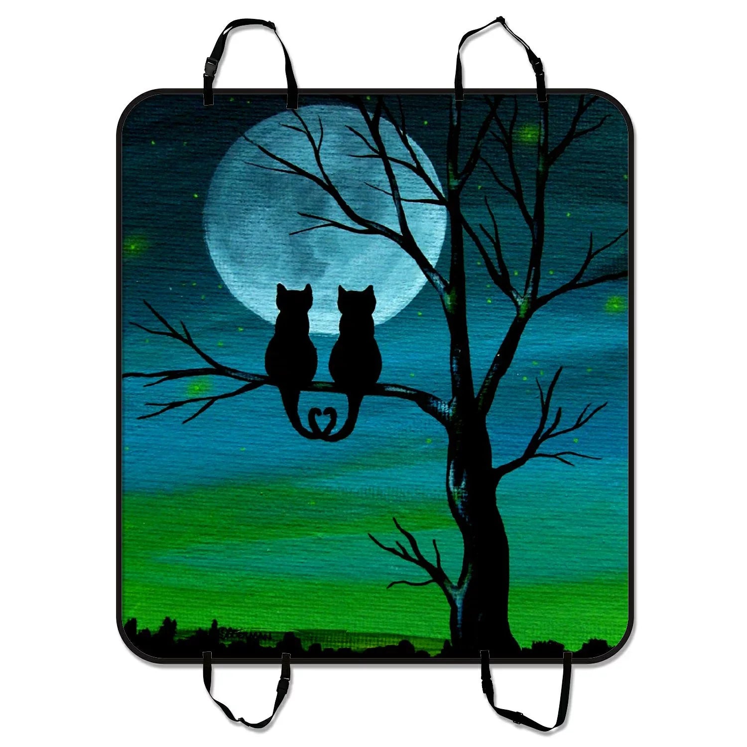 Unique Cute Cat Design Pet Car Seat Cover Dog Car Seat Mat Hammock Cargo Mat Trunk Mat For Cars Trucks and  54x60 inches