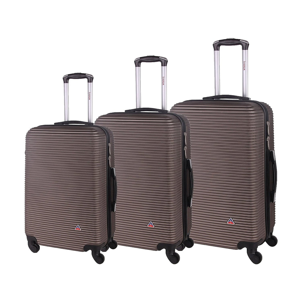 InUSA Royal 3-Piece Plastic Luggage Set Brown (-)