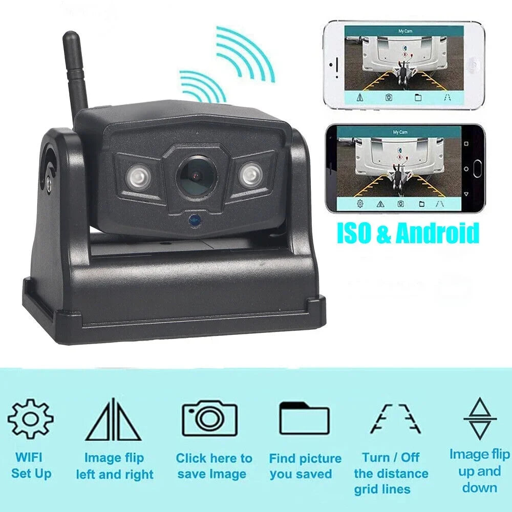 Paddsun Magnetic WiFi Wireless Backup Camera - 9600mAh Battery, Front/Rear View for Enhanced Vehicle Safety