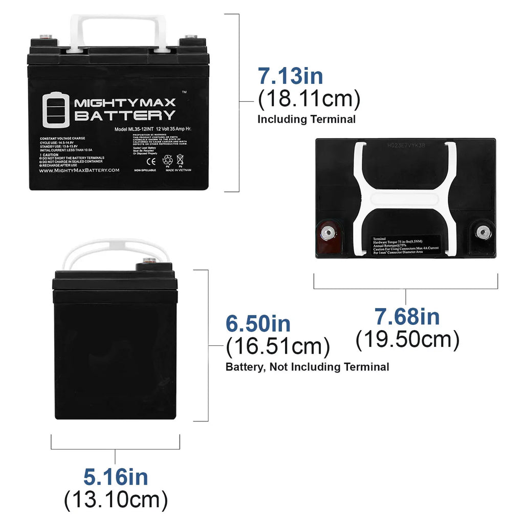 12V 35AH   Battery Replacement for Generac OD4575 - 2 Pack