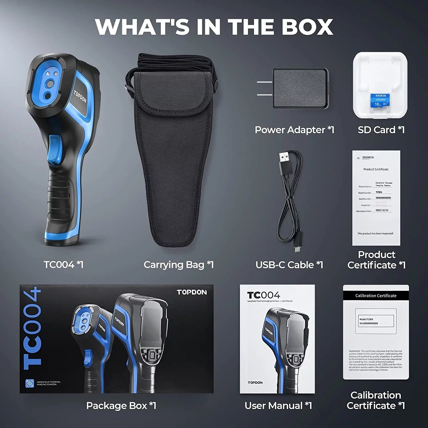 Thermal Imaging Camera,  TC004 256 x 192  High Resolution 12-Hour Battery Life Thermal Camera Handheld Infrared Camera
