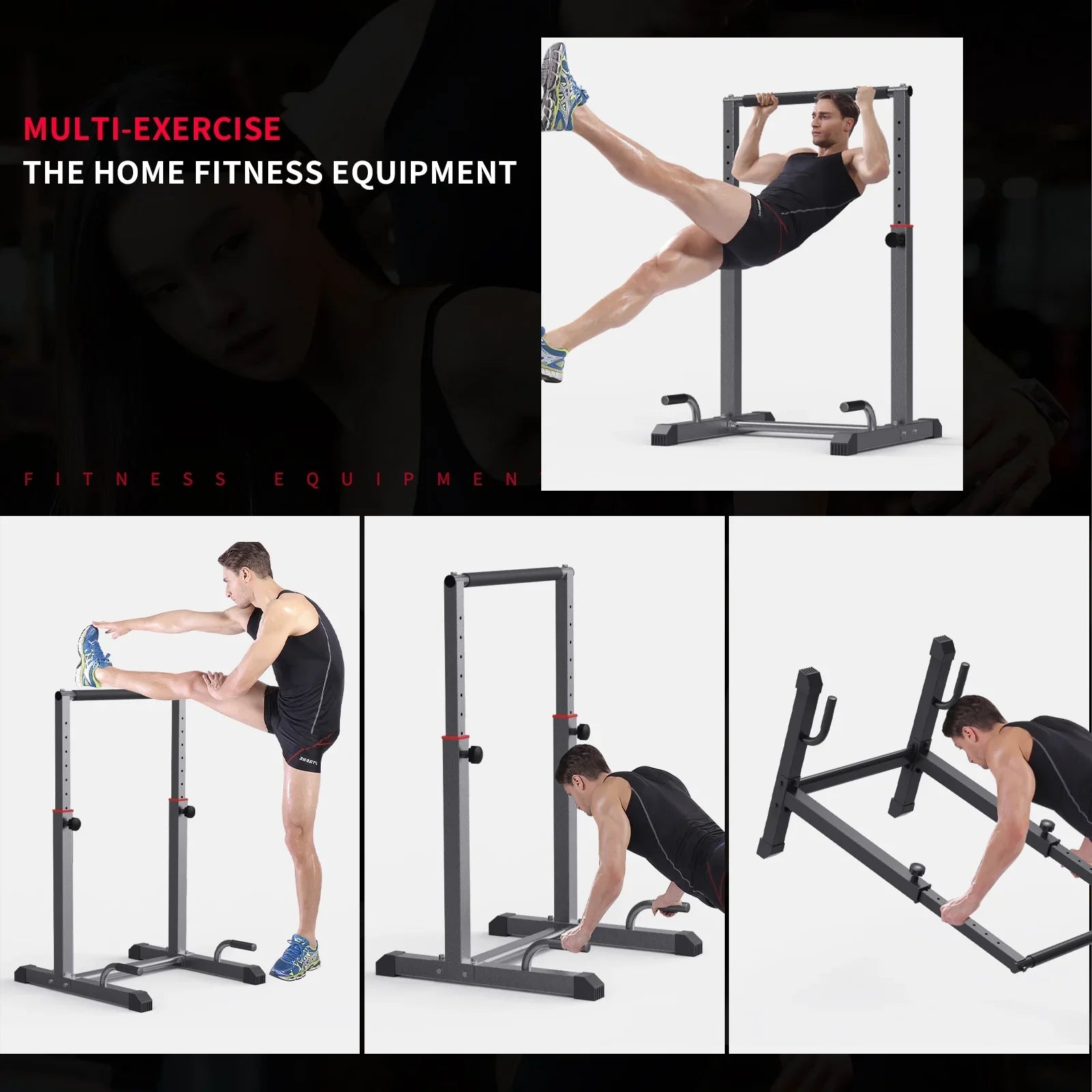 Z  Dip Bar Station Set, 9 Level Adjustable, 1200lbs Heave Duty Dip Station for Full Body Workout Fitness,Functional Parallettes Bars