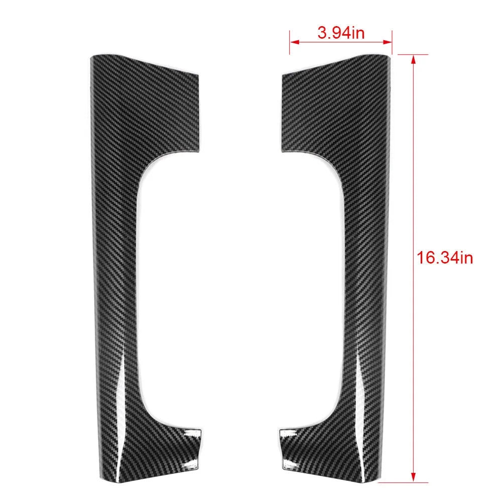 Teledu Front Cup Holder Side Panel Cover Trim Carbon Fiber