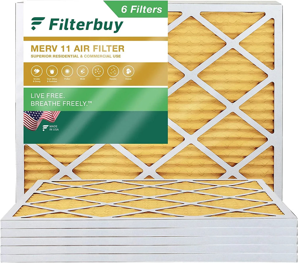Filterbuy 16x20x1  11 Pleated   Furnace Air Filters (6-Pack)