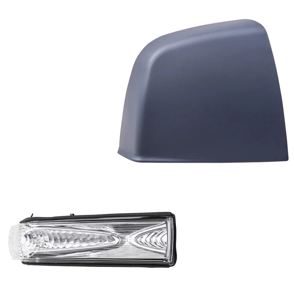 Brock Aftermarket Replacement Passenger Right Door Mirror Cover Paint To Match Gray And Turn Signal Light Set Compatible With 2015-2021  Promaster City /Tradesman