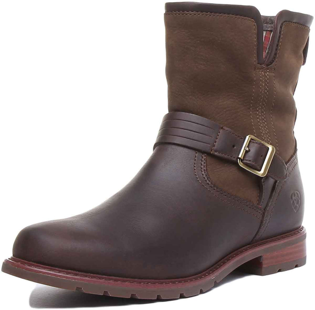 Ariat Savannah Women's 7" Waterproof Full Grain Leather Ankle Boot In Choco Size 6.5