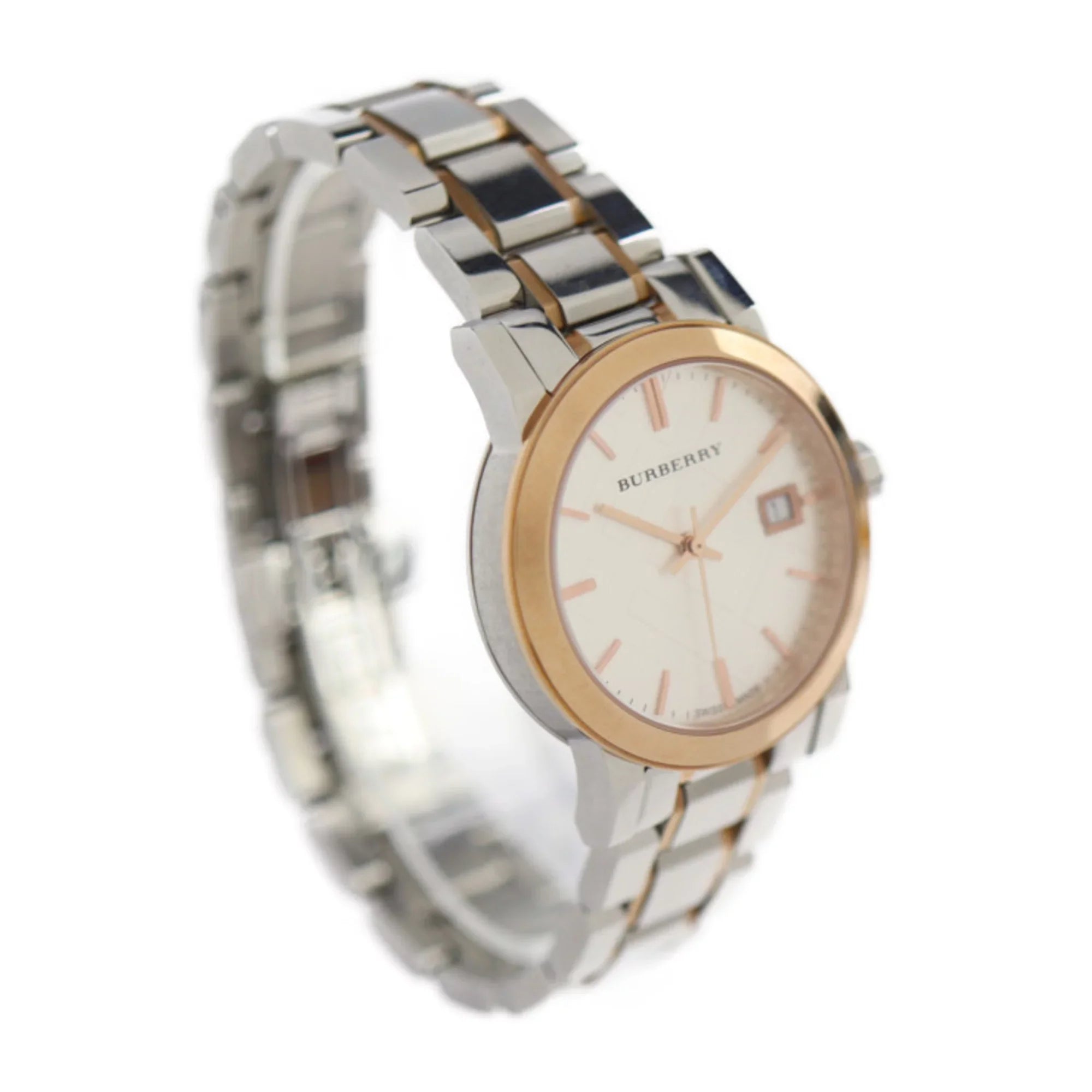 Pre-Owned  Burberry   watch BU9105 stainless steel silver rose gold quartz (Good)